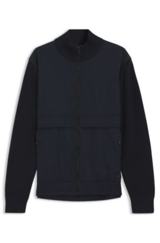 Veste en coton mélangé avec finitions en tissu contrastant - Boss - Modalova