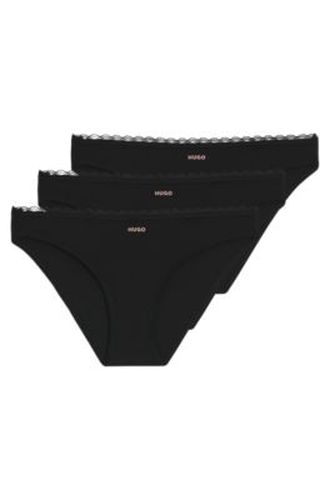 Lot de trois slips bordés de dentelle - HUGO - Modalova