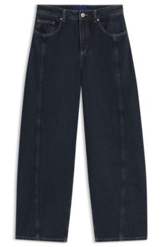 Jean Barrel en denim rigide indigo - HUGO - Modalova