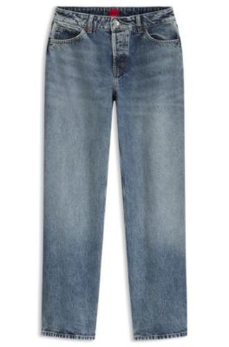 Jean Barrel en denim lavé en douceur - HUGO - Modalova