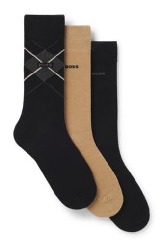 Lot de trois paires de chaussettes en coton mélangé, présentées dans un coffret cadeau - Boss - Modalova