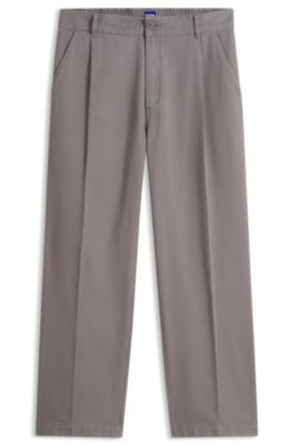 Pantalon à pinces en twill de coton stretch brossé - HUGO - Modalova