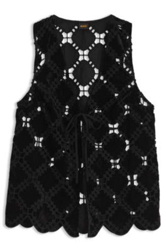 Gilet en velours brodé - Boss - Modalova