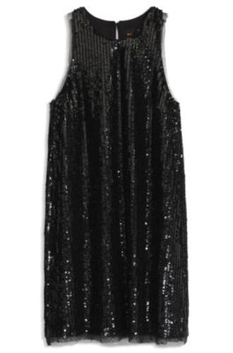 Mini-robe entièrement à sequins avec finitions transparentes - Boss - Modalova