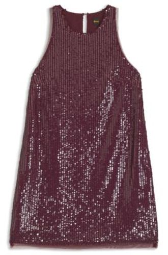 Mini-robe entièrement à sequins avec finitions transparentes - Boss - Modalova