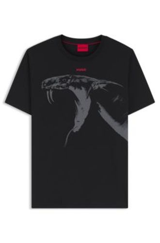 T-shirt en jersey de coton avec imprimé cobra - HUGO - Modalova