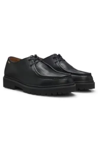 Derbies esprit mocassin en peau grainée - HUGO - Modalova