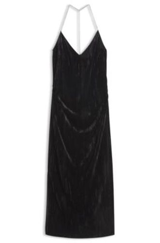 Robe longue en velours à bretelles tour de cou en chaîne - HUGO - Modalova