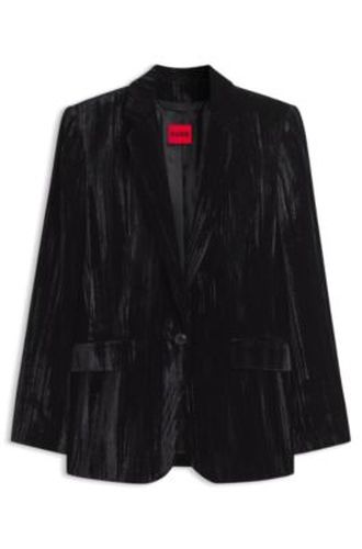 Blazer Regular en velours à un bouton - HUGO - Modalova