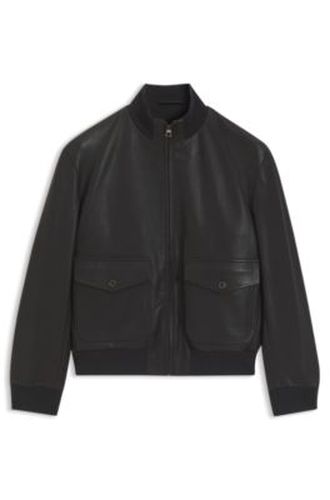 BY BECKHAM veste en cuir avec finitions en maille - Boss - Modalova