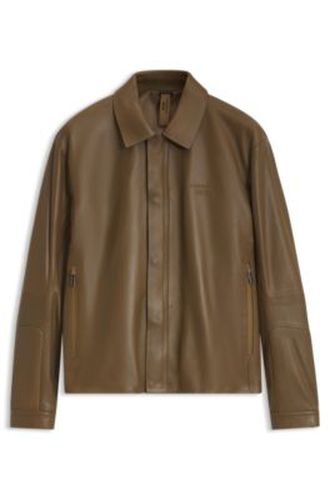 Porsche x veste en cuir avec fermoir magnétique dissimulé - Boss - Modalova