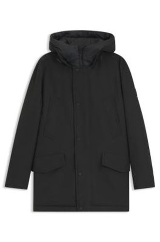 Veste parka déperlante avec étiquette logotée - Boss - Modalova