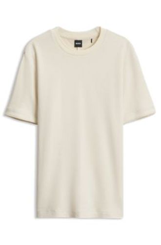 T-shirt confectionné en coton et laine mélangés - Boss - Modalova