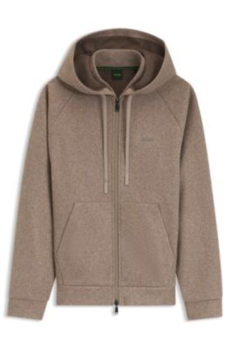 Sweat à capuche Relaxed zippé avec double col - Boss - Modalova