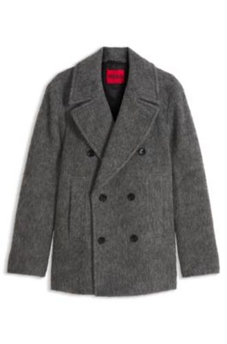 Manteau court croisé en tissu chiné - HUGO - Modalova