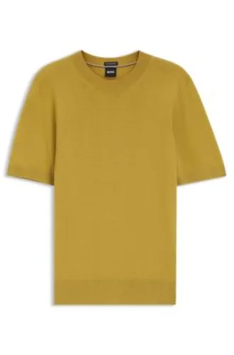 T-shirt en maille de laine mérinos - Boss - Modalova