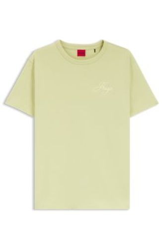 T-shirt en jersey de coton avec logo manuscrit brodé - HUGO - Modalova