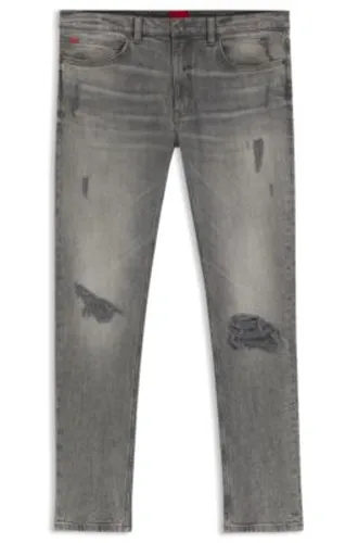 Jean Extra Slim en denim usé gris - HUGO - Modalova