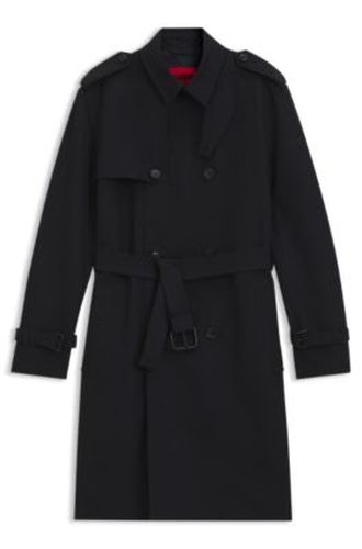 Trench en gabardine mélangée à du coton - HUGO - Modalova