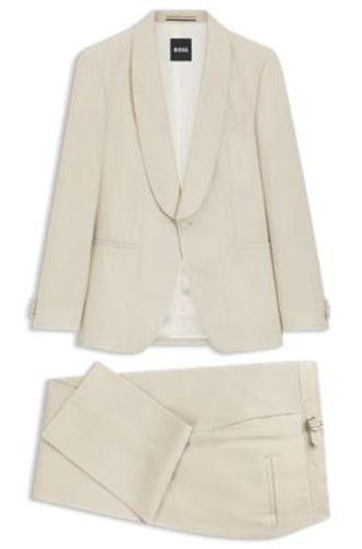 Costume de smoking Slim deux pièces en laine vierge et lin - Boss - Modalova