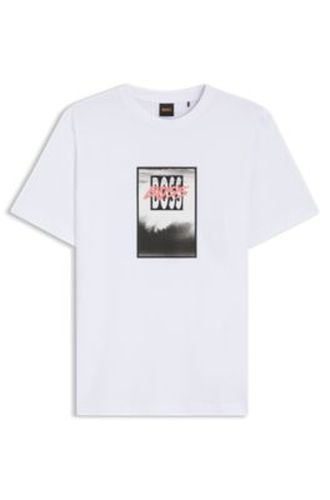 T-shirt en jersey de coton avec motif imprimé - Boss - Modalova