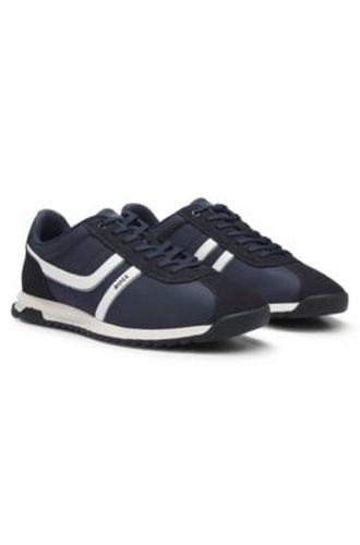 Baskets avec garnitures en cuir suédé et logo - Boss - Modalova