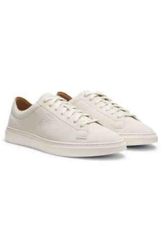 Baskets en cuir suédé avec logo en relief - Boss - Modalova