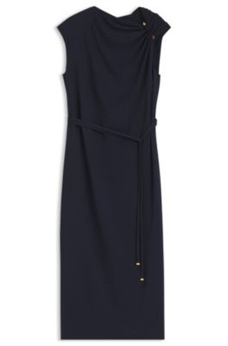 Robe mi-longue à détail froncé à l’épaule - Boss - Modalova