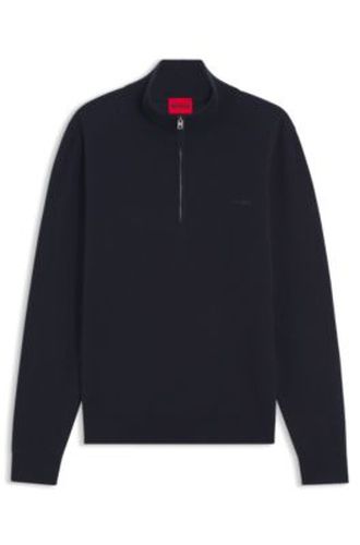 Pull en coton avec fermeture éclair courte - HUGO - Modalova