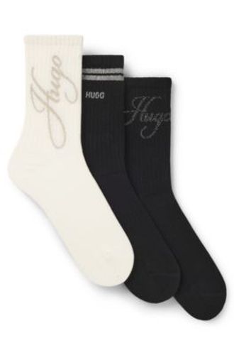 Lot de trois paires de chaussettes courtes - HUGO - Modalova