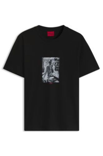 T-shirt Regular en coton avec imprimé graphique moderne - HUGO - Modalova