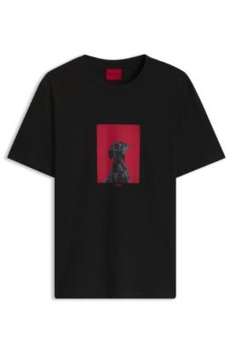 T-shirt Regular en coton avec imprimé graphique moderne - HUGO - Modalova