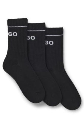 Lot de trois paires de chaussettes mi-mollet en coton mélangé - HUGO - Modalova