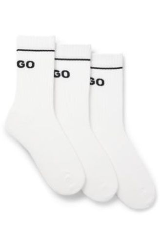 Lot de trois paires de chaussettes mi-mollet en coton mélangé - HUGO - Modalova