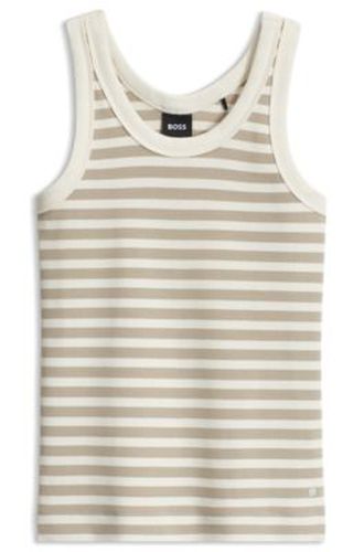 Top Slim en coton stretch à rayures - Boss - Modalova