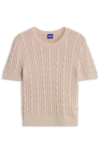 Pull en coton à maille torsadée - HUGO - Modalova