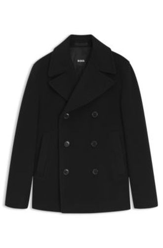 Manteau court croisé Slim en laine mélangée - Boss - Modalova