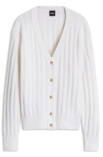 Cardigan en maille côtelée - Boss - Modalova