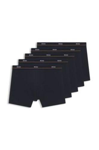 Lot de cinq boxers longs en coton stretch - Boss - Modalova