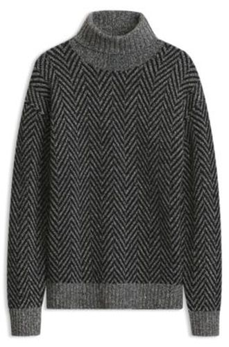 Pull Relaxed à col cheminée en maille à chevrons - HUGO - Modalova