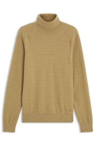 Pull Relaxed à col cheminée en coton mélangé texturé - HUGO - Modalova