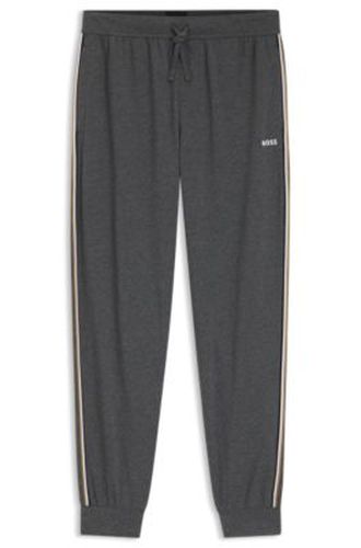 Bas de pyjama en coton stretch avec bandes latérales emblématiques - Boss - Modalova