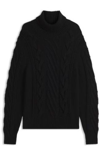 Pull oversize en maille torsadée à col cheminée - HUGO - Modalova