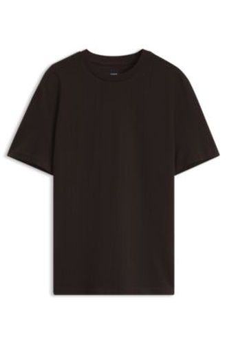 T-shirt en coton mercerisé avec motif jacquard effet velours côtelé - Boss - Modalova
