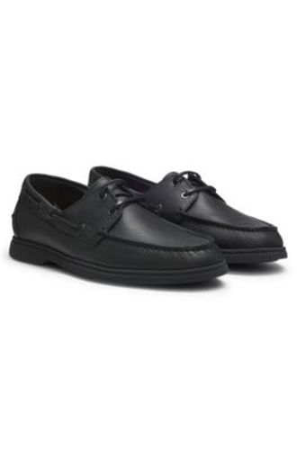 Chaussures bateau en cuir foulonné - Boss - Modalova