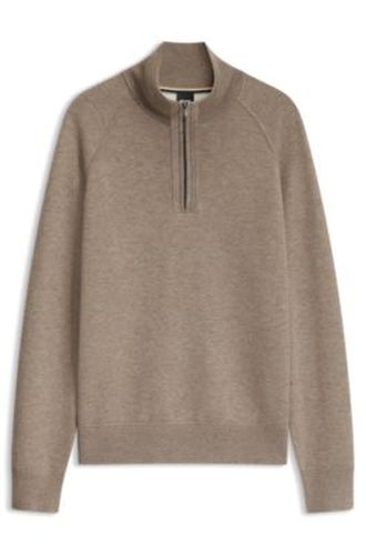 Pull à encolure zippée en maille en coton mélangé - Boss - Modalova