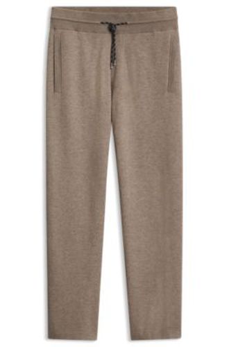 Pantalon droit en maille de coton mélangé - Boss - Modalova