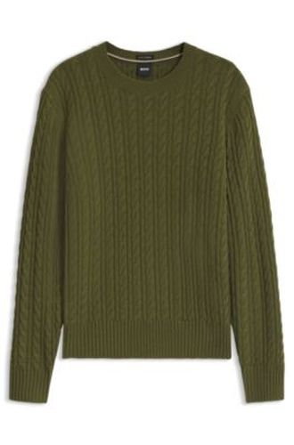Pull en maille torsadée en laine vierge et cachemire - Boss - Modalova