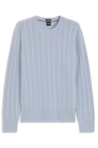 Pull en maille torsadée en laine vierge et cachemire - Boss - Modalova