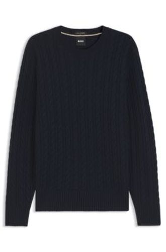 Pull en maille torsadée en laine vierge et cachemire - Boss - Modalova
